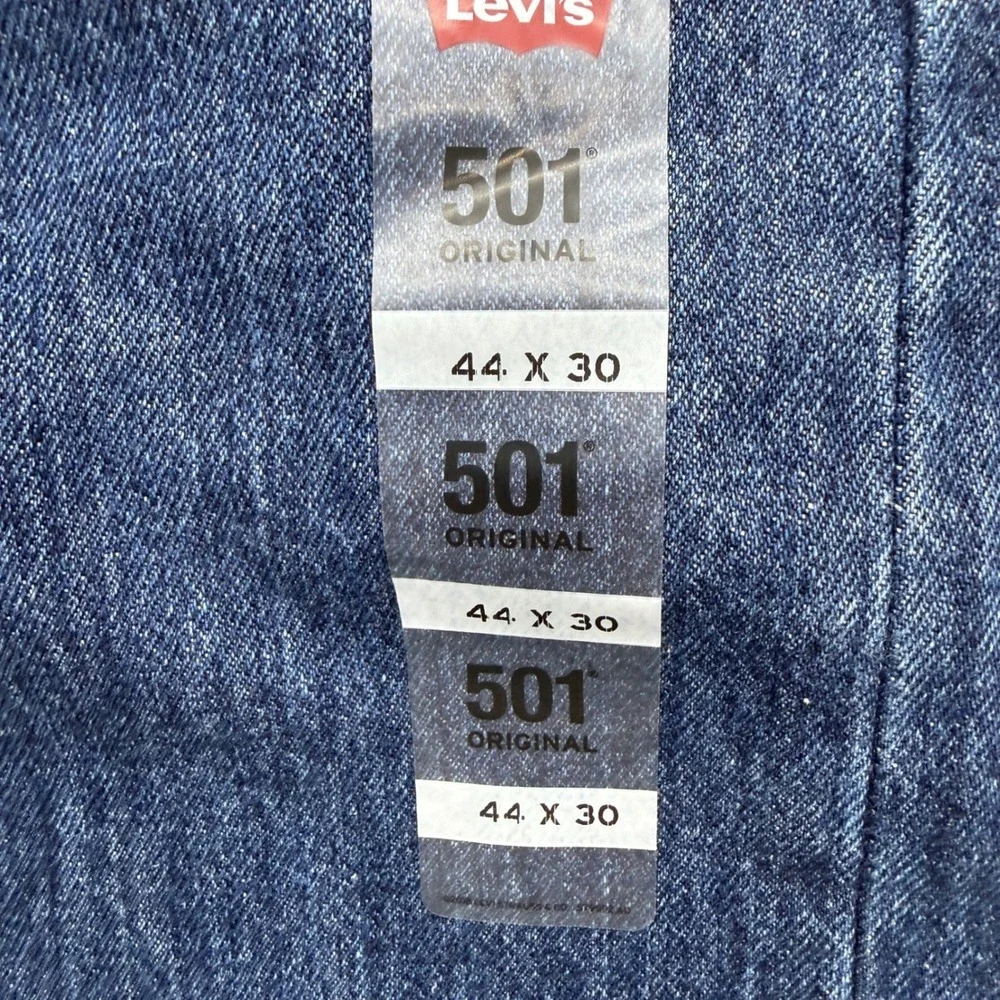 Levi's 501 Original Jeans Mens 44x30 Blue Straight Leg Button Fly 00501-0194